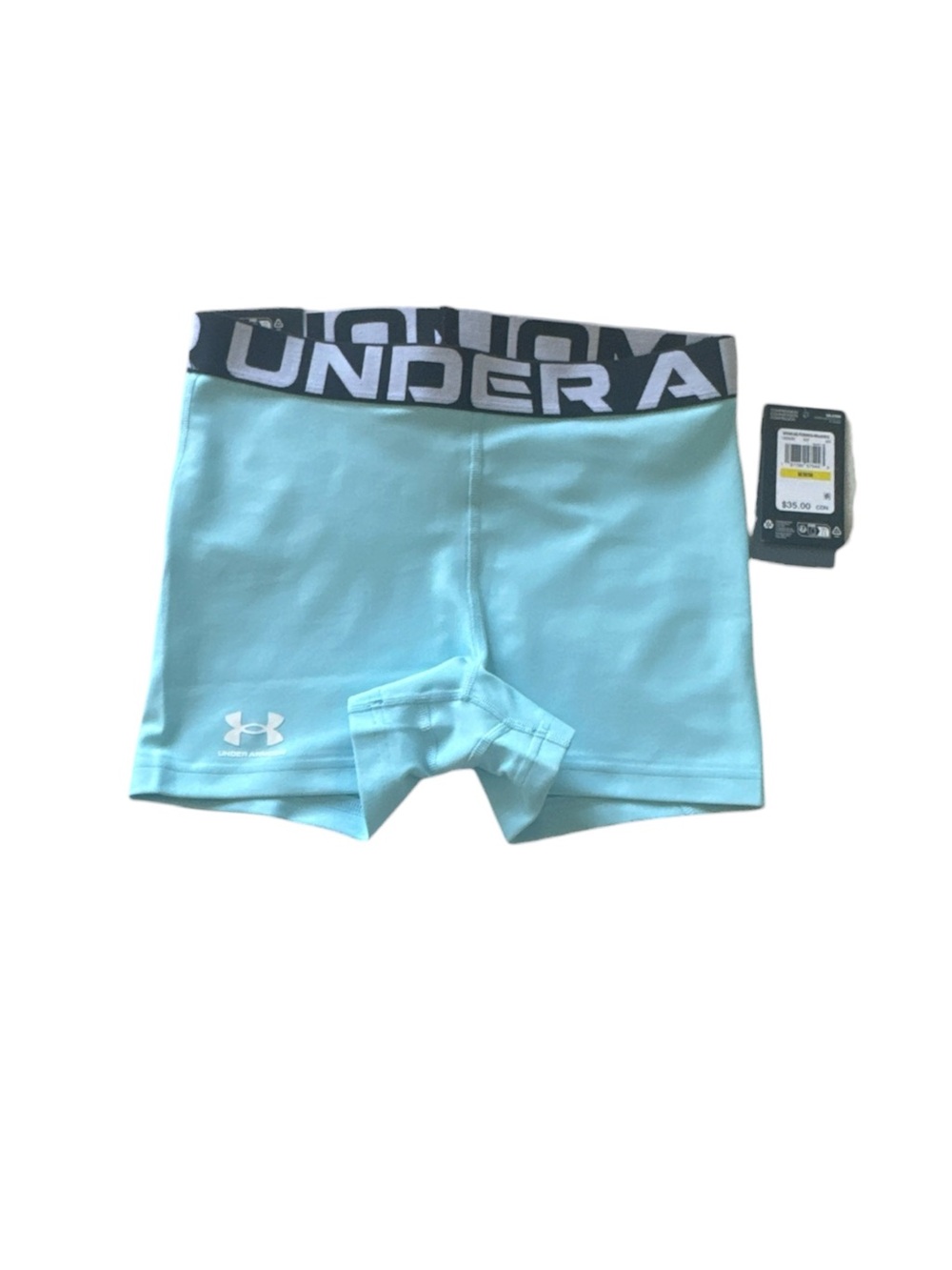 UNDER ARMOUR Women’s Aqua HeatGear Compression Mid Rise Shorty Shorts Size M